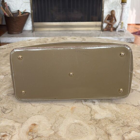 Arcadia Classic Large Alma Style Satchel Patent Leather Monogram Red Accents Bag - Picture 8 of 16